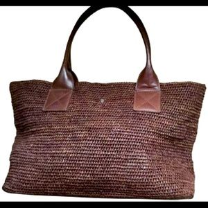 Helen Kaminski Leather Brown Raffia Tote